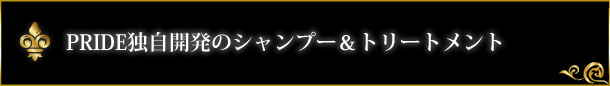 PRIDE独自開発のシャンプー＆トリートメント