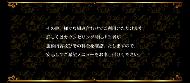 その他、様々な組み合わせでご利用いただけます。